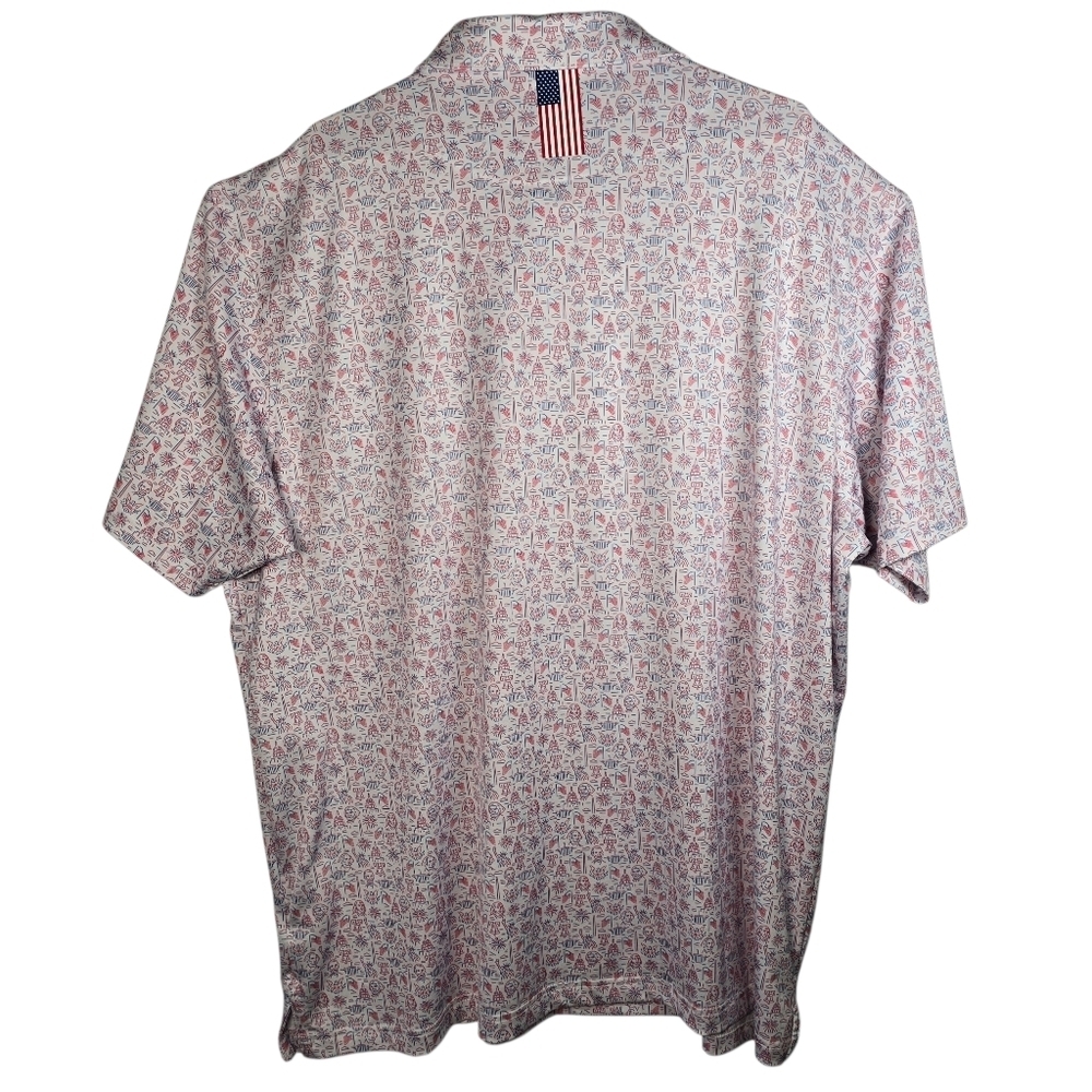 NWOT RHOback Mens Polo Shirt USA Patriotic President Print Golf Casual XXXL - Picture 2 of 10